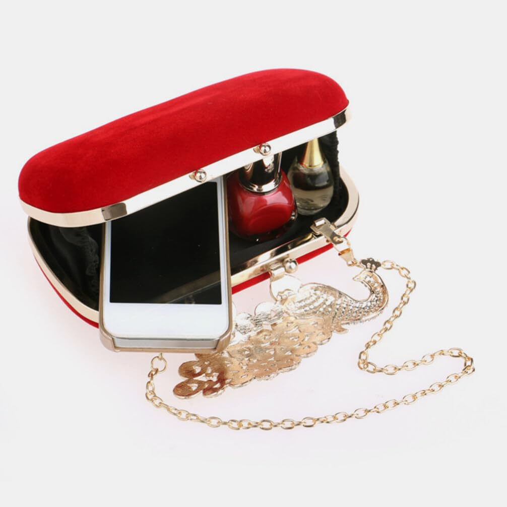 LIFKOME Pochette da Sera con Cristalli Rossi per Donna, Borsa Mano