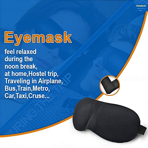Image of 3D Sleep Mask for Women, Men & Kids - Super Soft Cotton Eye Mask for Sleeping, Adjustable Eye Cover for Travel, Nap, Meditation - Lightweight, Light Blocking Blindfold Sleep Mask (Black)