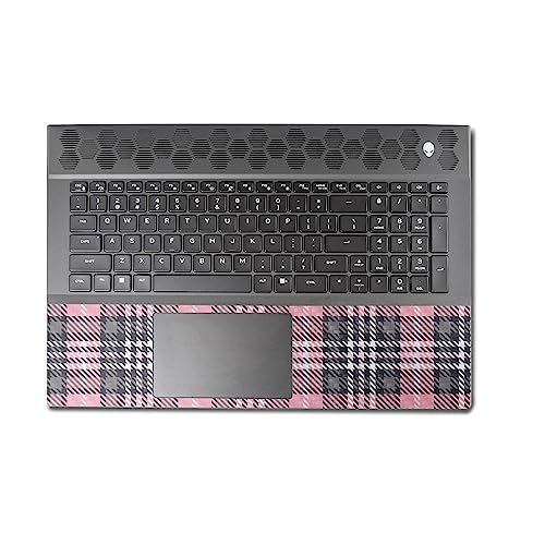 Image of MightySkins Carbon Fiber Skin Compatible with Alienware M18 R1 (2023) Full Wrap Kit - Pink Plaid | Protective, Durable Textured Carbon Fiber Finish | Easy to Apply & Change Styles | Made in The USA