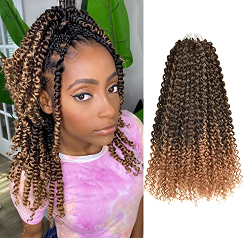 WUDAS 7 Packs Passion Twist Hair 12 Inch Water Wave Crochet Hair for Braiding Short Passion Twist Crochet Hair for Butterfly Locs (7Pac.T27)