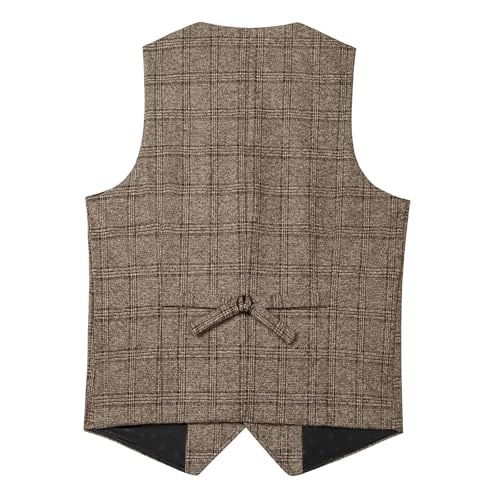 Mens Vintage Suit Vest Business Formal Dress Vests V Neck Button Sleeveless Casual Wedding Tuxedo Party Waistcoat4