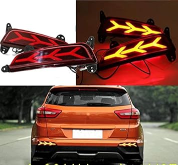 SDR Bumper Reflector Led Brake Light (Rear/Back) Drl For Hyundai creta facelift 2018