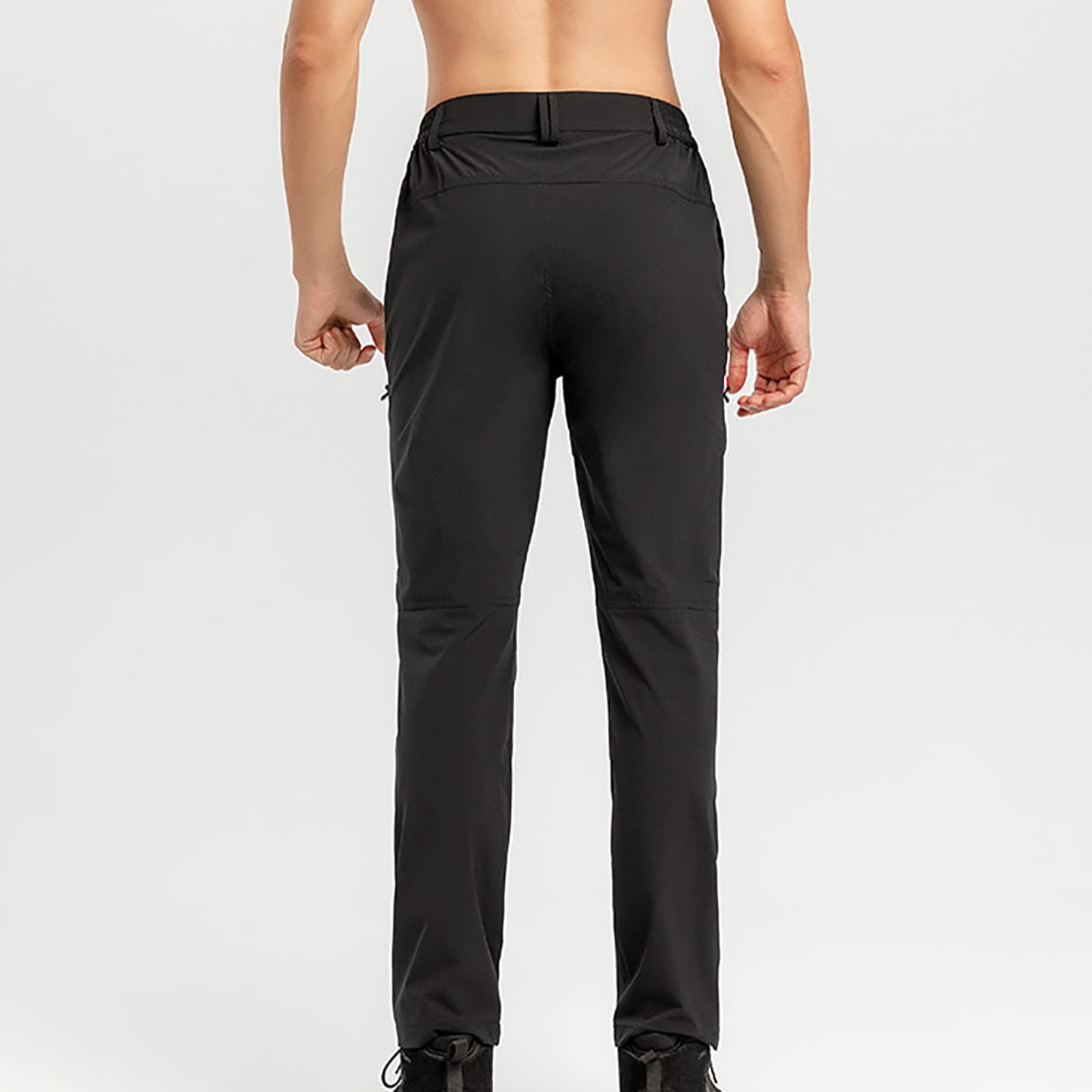 Pantaloni da Trekking Uomo Softshell Pantaloni da Trekking con Tasche con Zip Primavera Estate(Size:M,Color:Nero)