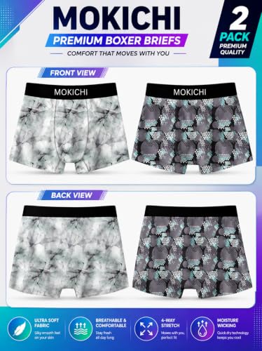 Image of Men's Printed Trunks, Pack of 2 | Abstract Geometric Design | Stretchable Elastic Waistband | Comfortable Regular Fit Underwear