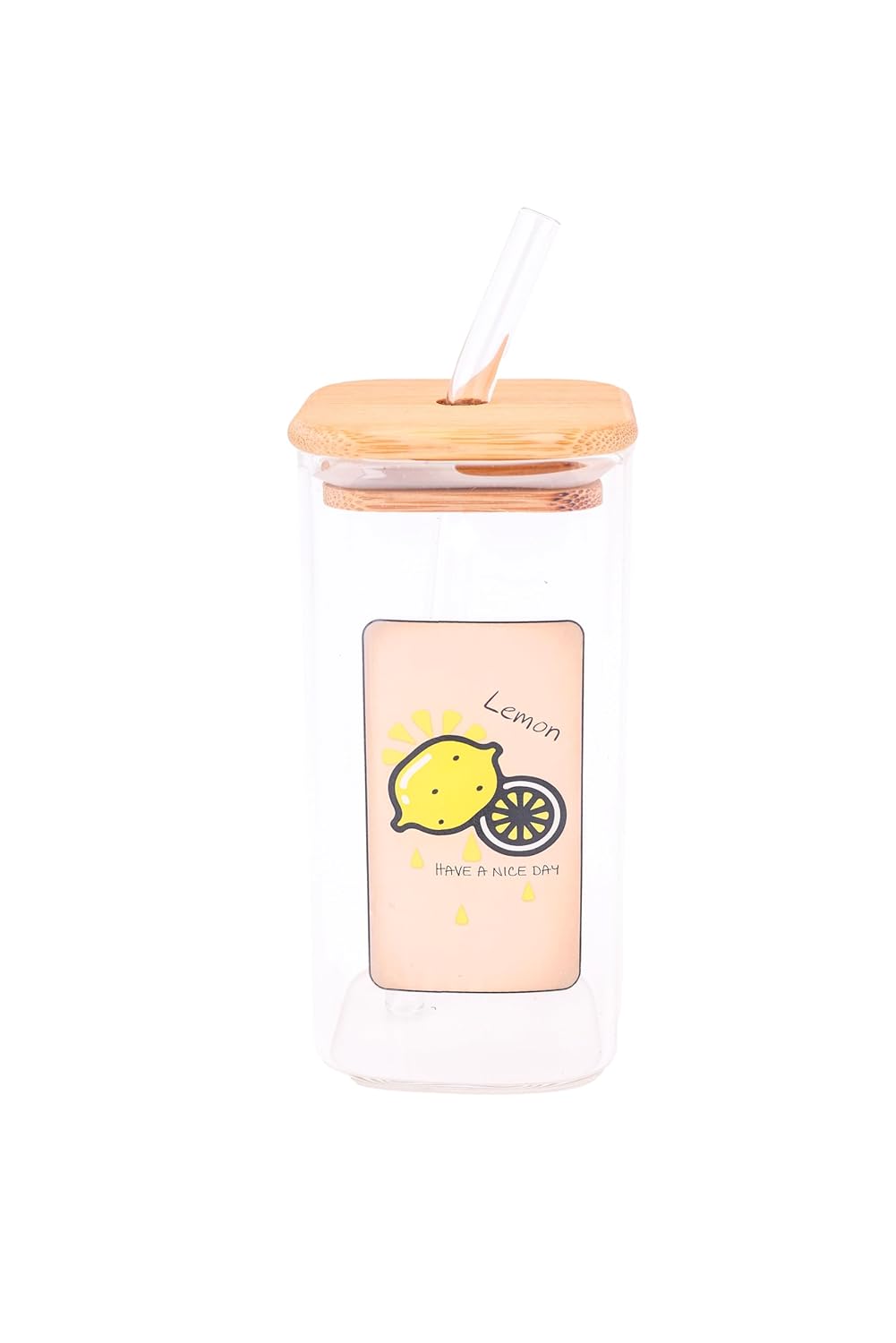 Cart Log glass water bottle glass bottle with straw transparent water