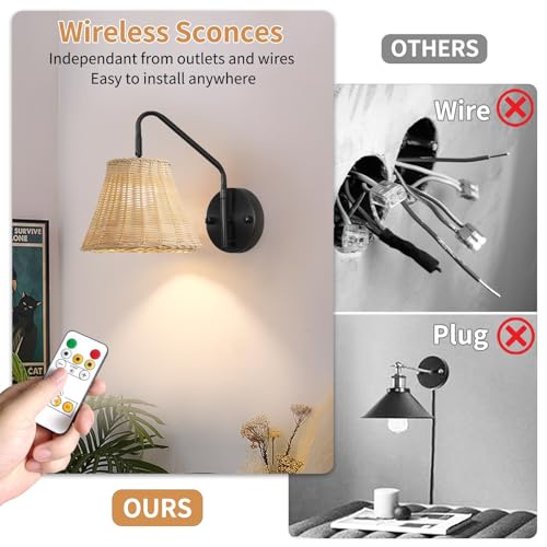 Image of Plug in Wall Sconces Set of Two,Wall Lamps for Bedroom, Decorative Plug in Corner Wall Sconce, Wall Lamp for Living Room, Sconce Light with UL Certified 5.2FT Clear Cord