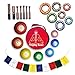 Khusi Tibetan Singing Bowl Set of 7, Handmade, 7 Colors, Chakra Healing, Relaxation, Stress Relief, Comes with Silk Cushions, 4 Sticks and Brocade Box