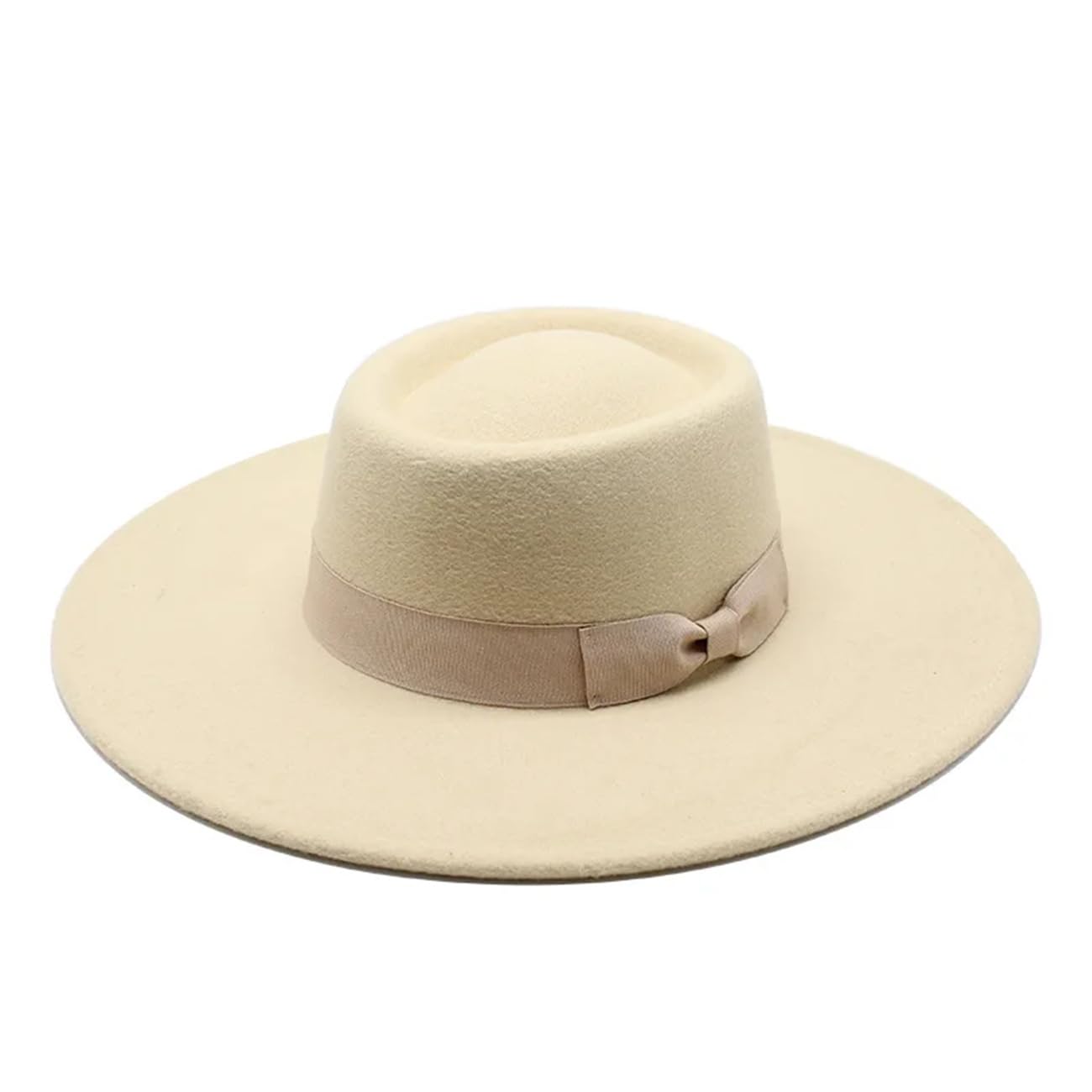 Cappello da donna 8 cm Pork Pie cappello elegante di lana Jazz cappelli autunno e inverno tinta unita Panama Cap