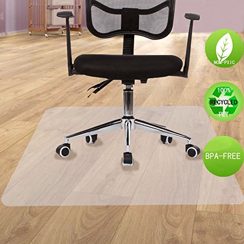 Sharewin Office Chair Mat For Hard Wood Floors - 30"X48" Heavy Duty Anti-Slip Hardwood Floor Protector Rug - Easy Clean #TOP6