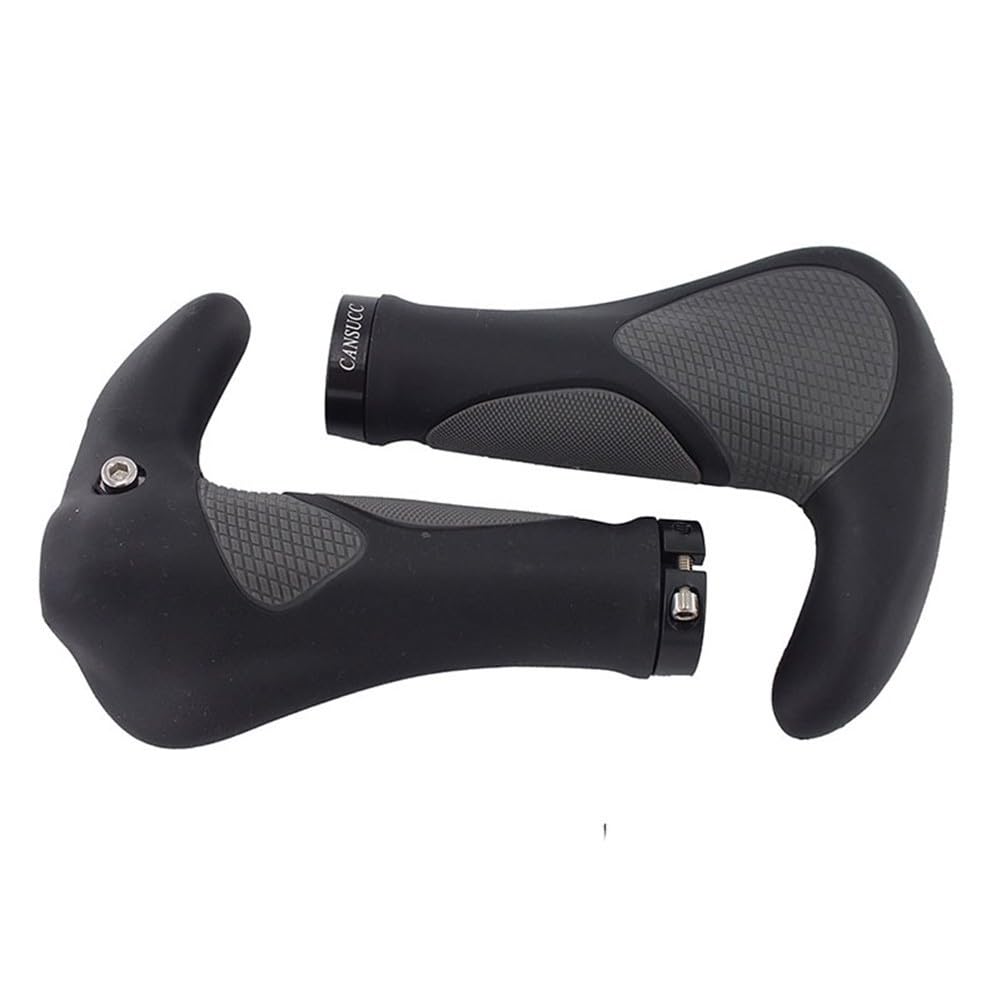 Puños de bicicleta con bloqueo, manillar ergonómico de goma con abrazadera de aleación de aluminio para bicicleta de montaña, color negro, 1 par