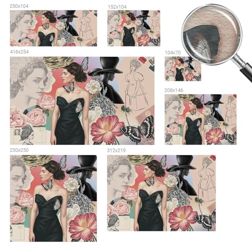 Tapisserie intissée fleurs et portraits à impression de haute qualité durable