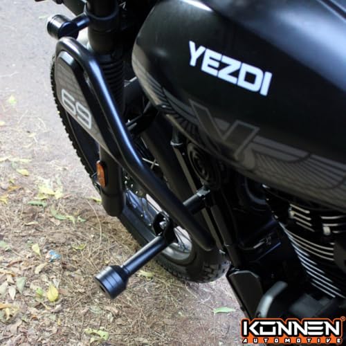 Image of Engine Case Slider Crash Protector | Frame Slider for Yezdi Adventure 2025 with Bolts & Nuts. (Pair | Black, Set of 1)