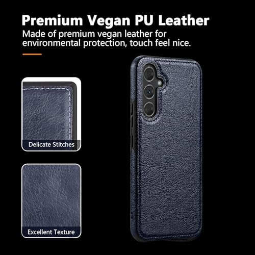 Image of MOBILOVE PU Leather Flexible Back Case Cover for | Samsung Galaxy S24 Plus 5G (Blue)