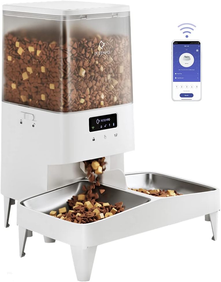 BIZOI Futterautomat Für Katzen - Automatischer Nassfutter Spender Mit Timer