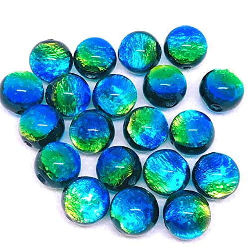 ケラママリン 10mm 10個セット 蓄光 ホタルガラス とんぼ玉 とんぼガラス 夜光タイプのサムネイル