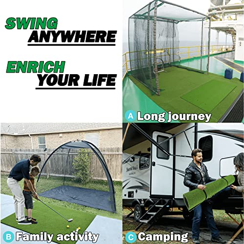 Golf Hitting Mat, Thickened 5X4 Ft Golf Mat, Non-Slip Golf Training Mat For Practice Swing Indoor Outdoor With Premium Golf Turf, Golf Training Aids #TOP5