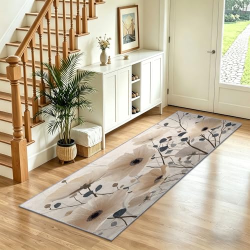 Tapis lavable coquelicot antidérapant et facile à nettoyer - 2