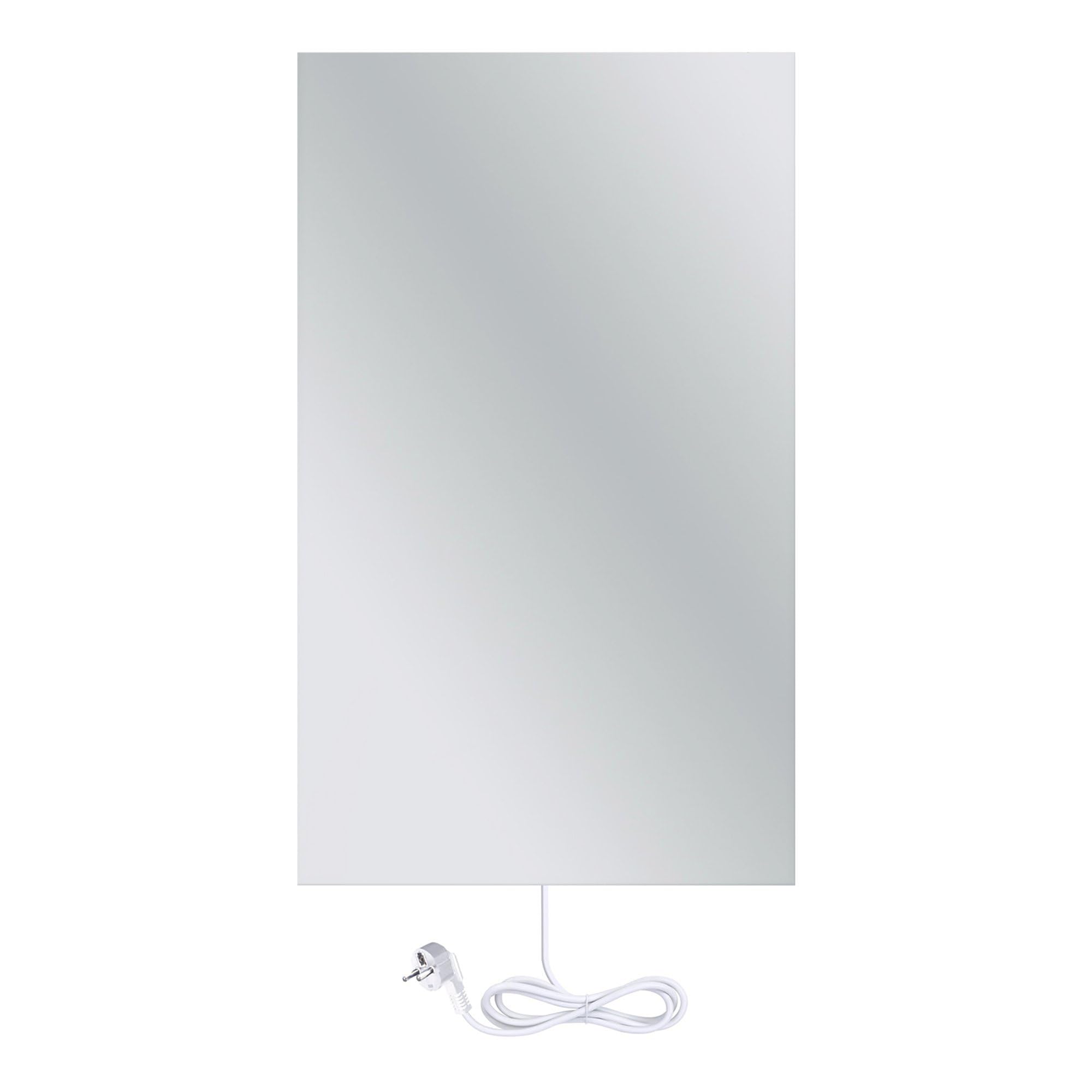 Pannello Radiante Elettrico in Vetro, Specchio, Potenza 600 Watt, 60cm x 90cm, Montaggio a Parete, Radiatore a Infrarossi