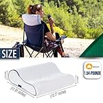 alkamto Travel & Camping Comfortable Memory Foam Pillow – Easy to Carry Portable Bag – Temperature Regulating Pillow Case (White Contour + Extra Cover) - Image 2