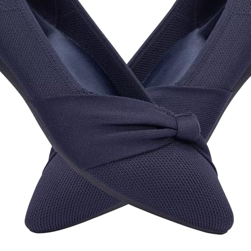 Image of Frank Mully Womens Pointed Toe Flats Knit Dress Shoes Comfort Women Shoes Softable