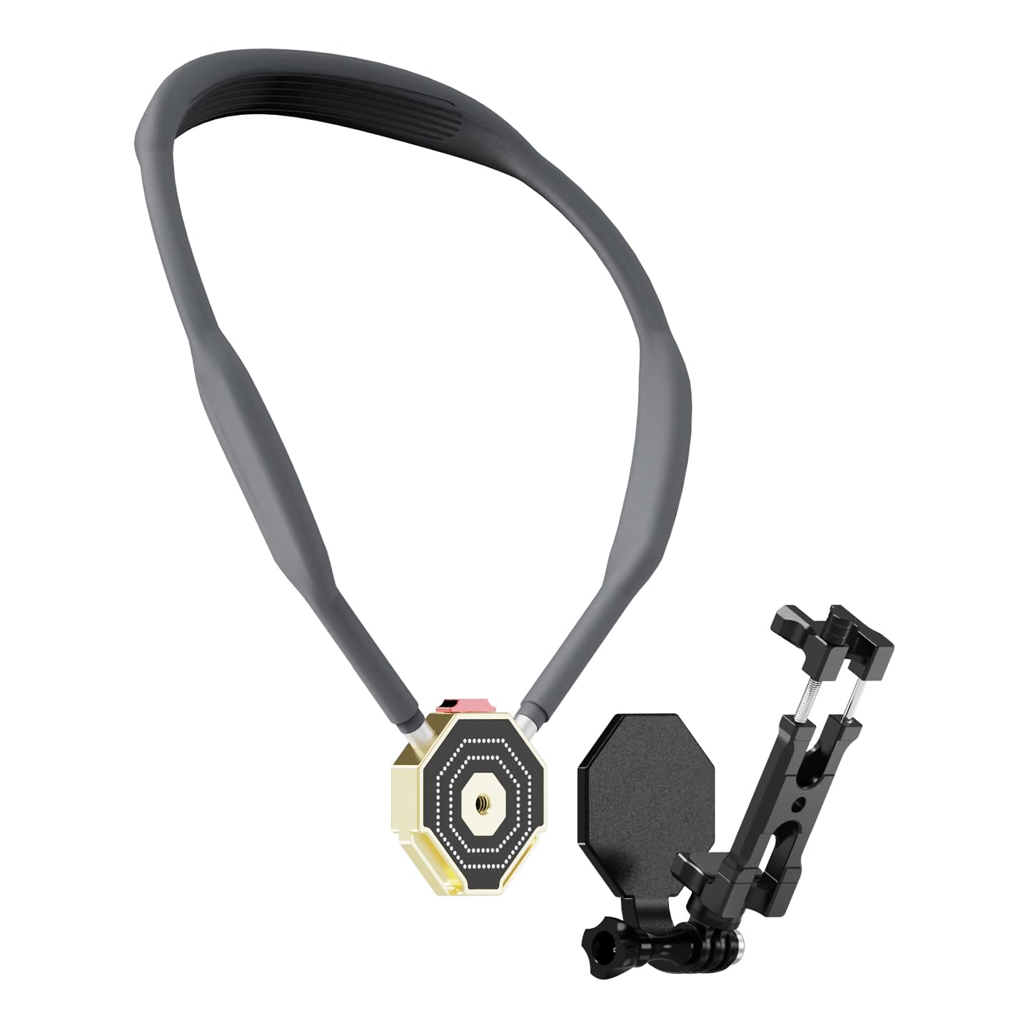 Soporte magnético ajustable de liberación rápida para el cuello con agujero de 1/4 pulgadas compatible con cámara de acción OSMO 360/GO 3S (tipo C, dorado)
