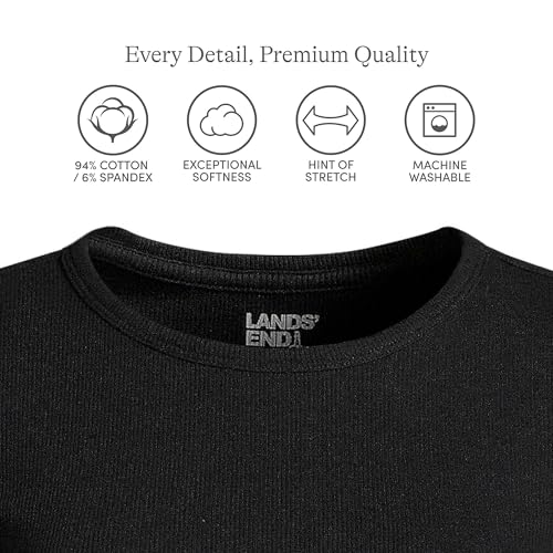 Image of Lands' End Women's Cotton Rib Knit T-Shirt