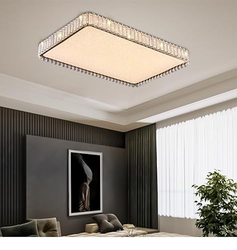 Ceiling Chandelier, ���_���~�j�}���X�g�f�U�C��LED���E���h�V�[�����O�V�����f���A�A���B���y���_���g���C�g�A���r���O���[���Ɩ��A�X�N�G�A�N���X�^���V�[�����O�����v(L 100 cm W 70 cm,Warm light 3000k)