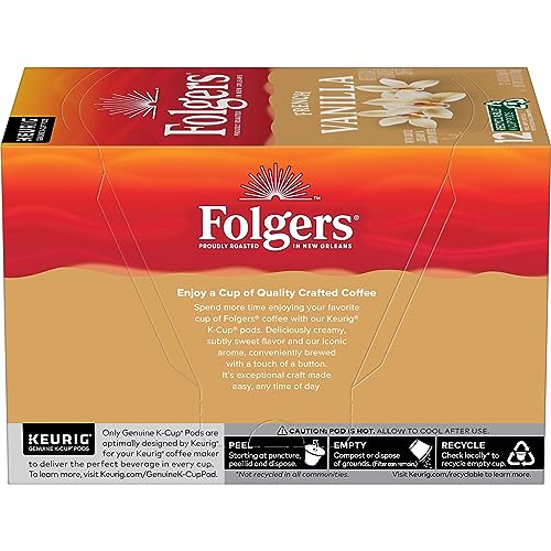 Image of Folgers French Vanilla Flavored Coffee, 12 Keurig K-Cup Pods (Pack of 2)