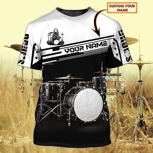 Personalized Drum 3D All Over Printed Shirt, Custom Name for Women Men, Drummer Gifts, Gift for Birthday, Christmas2