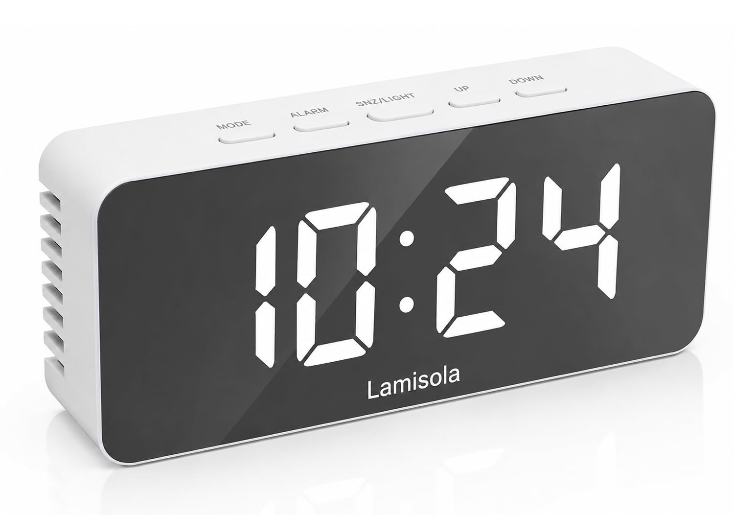 Digital Alarm Clock for Heavy Sleepers, LED Mirror Table Clock for Study Table, Students, Office | Alarm Clock for Bedroom with Loud Sound, Automatic Sensor, Date & Temperature (Mirror)-image-23