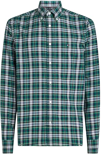 Tommy Hilfiger Herren Hemd Flex Poplin Plaid Regular Fit, Mehrfarbig (Nouveau Green/Allover), S – Ansicht 5