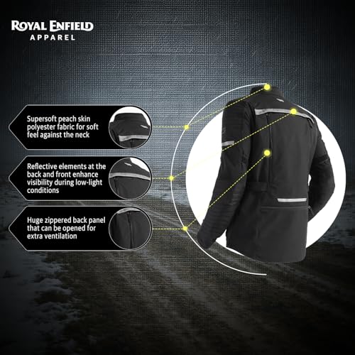 Image of Royal Enfield Nirvik V3 Riding Jacket | Protection: RE Ergo Pro Tech CE Level 2 at Shoulders & Elbows | Norman Tech CE Level 2 back protector, & XY CE Level 1 chest protectors | BLACK S