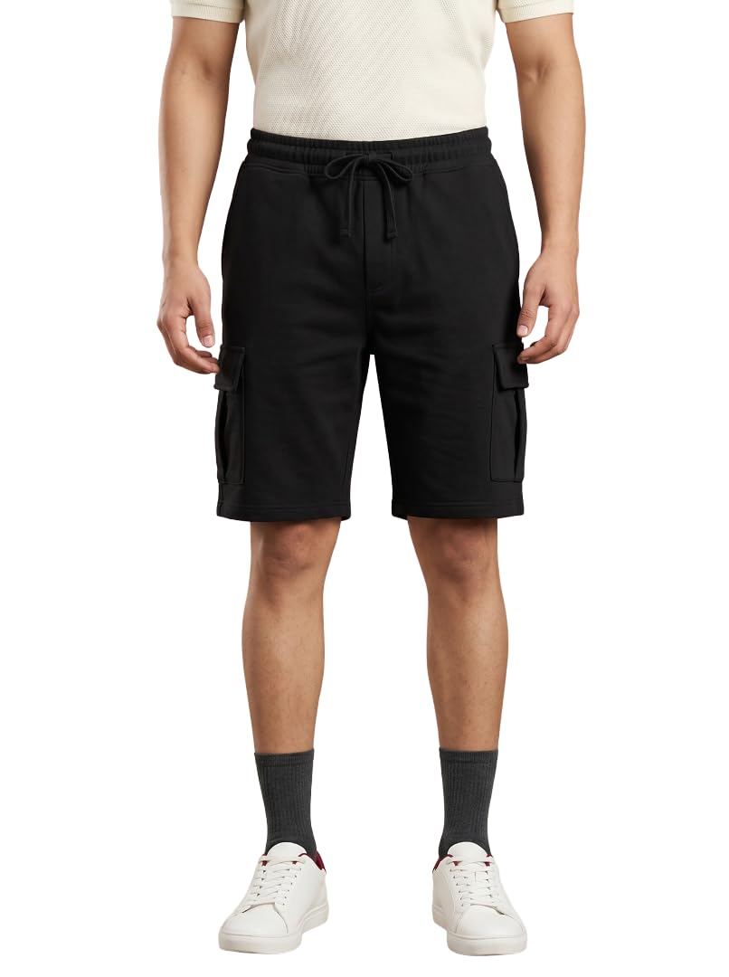 alza Men's Cotton Cargo Shorts | Regular Fit Drawstring Elastic Waist Casual Gym Jogger Lounge Shorts with 5 Pockets | Breathable Sweat Shorts for Running | Workout | Sleepwear | Solid-picture-27