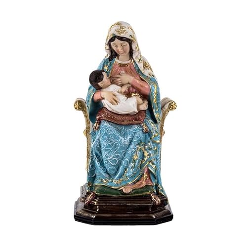 Figura Virgen de la Leche de Resina Pintada a Mano 20 cm