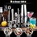 Cocktail Shaker Set Bartender Kit : 15-Piece Bar Tool Set with Acrylic Stand Bars Set with All Practical Bar Accessories, for Drink Mixing, Bar, Home, Lounge & Party, Silver