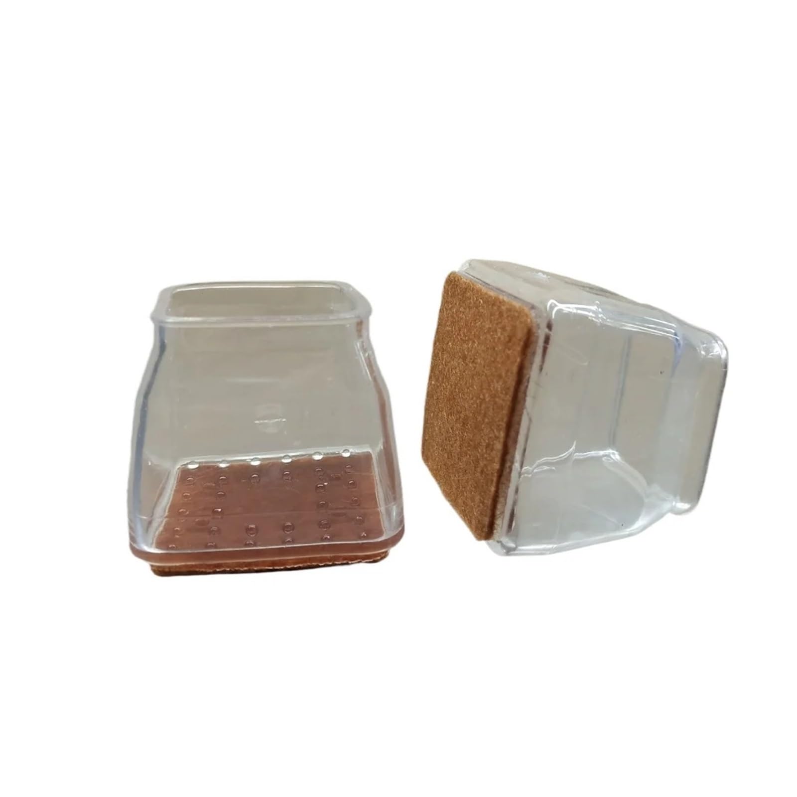 24 Stück geräuschlose quadratische Fußabdeckung for Tisch und Stuhl, transparent, dick, rutschfest, verschleißfest, Silikon, Schutzhülle for Tisch und Stuhl(3-4.4cm)