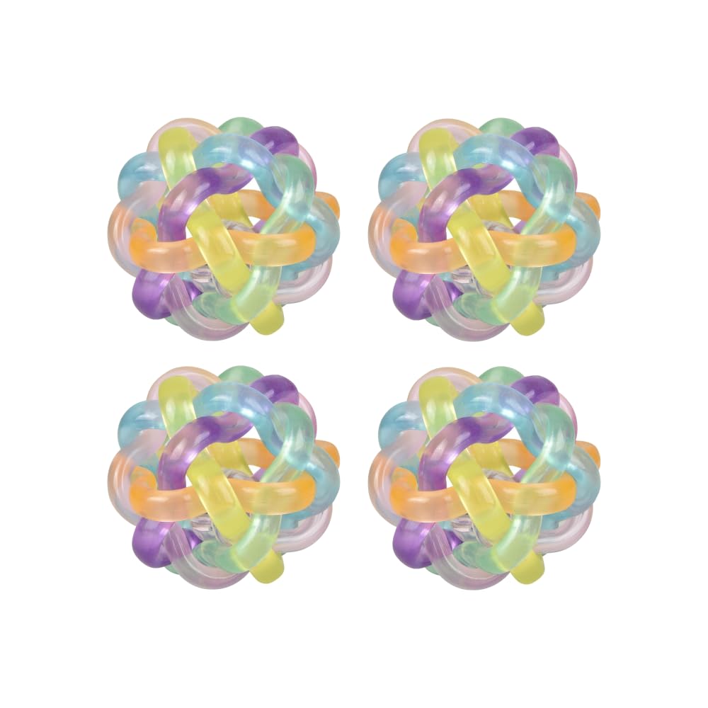 Bouncy Squeezeable Loop Star Tangle Knots Light Up Fidget Ball, 4 Ct (Light Up Loop Ball, 4 Ct)