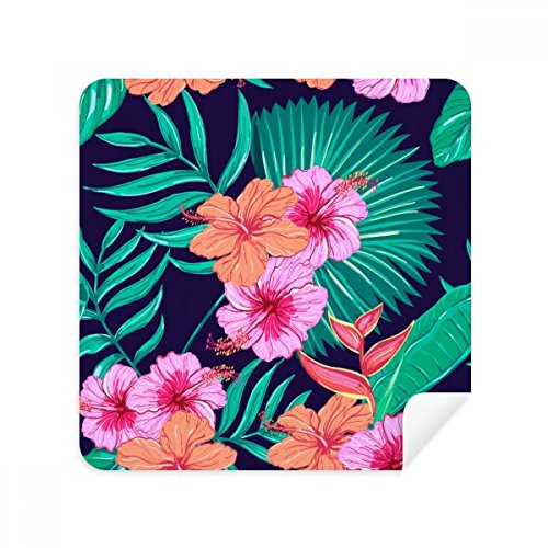 Chiffon de nettoyage motif fleur bleue en suédine pour lunettes et écrans x2
