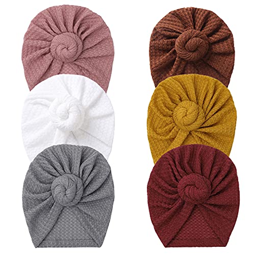Image of GEZISAN Baby Turban Newborn Baby Girl Hospital Hat Nursery Beanie Headwrap Bohemia Donuts Cap