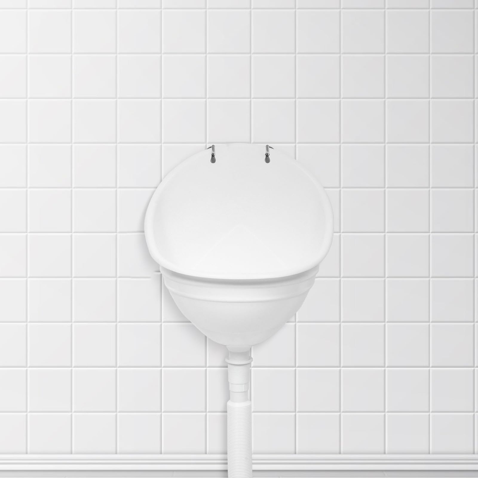 Urinario para Niños Montado en Pared de Plástico Blanco con Instalación Fácil y Tubo de 70cm, Adecuado para Baños en Casa y Entrenamiento de Higiene en Niños Pequeños