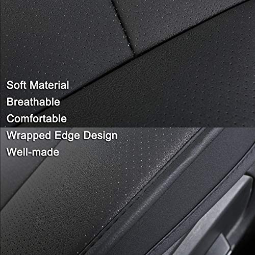 Funda asiento coche universale delantera de cuero negro protector y cómodo 4