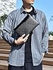 Men's Business Clutch Bag, Large Capacity Plaid PU Leather Handbag #3