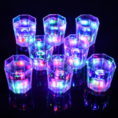 Jtwking HU-XI-201 Light Up Shot Glasses Set Of 24 Party Favors Adults Shot Cups For Party Led Flash Light Up Drinking Glasses Glow In The Dark Shot Glasses For Birthday Christmas Halloween Weddings Festivals Etc thumb #1