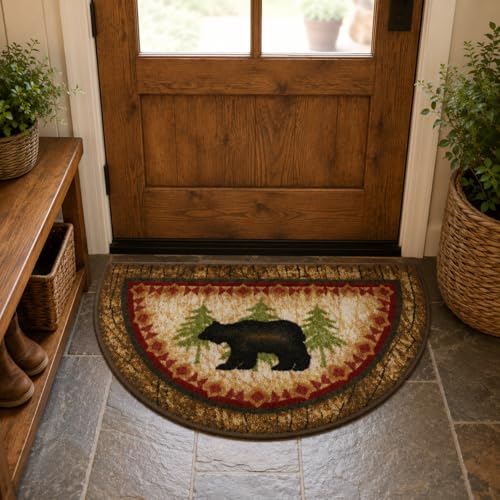 Tapete Cozy Cabin CC5275 Birch Bear marrón 19x31 pulg