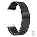 Correa Reloj 20mm 22mm Orejeta Correa Milanesa Reloj de Acero Inoxidable Correa Malla Reloj Magnética Reemplazo de la Banda de Reloj de Pulsera de Acero Inoxidable para Hombres Mujeres(Negro, 20mm)