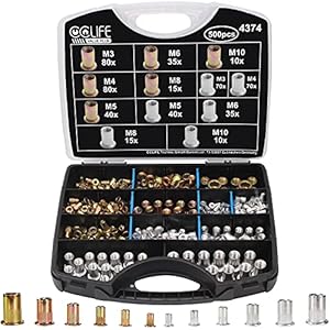 CCLIFE 500tlg Nietmuttern Sortiment im Koffer
