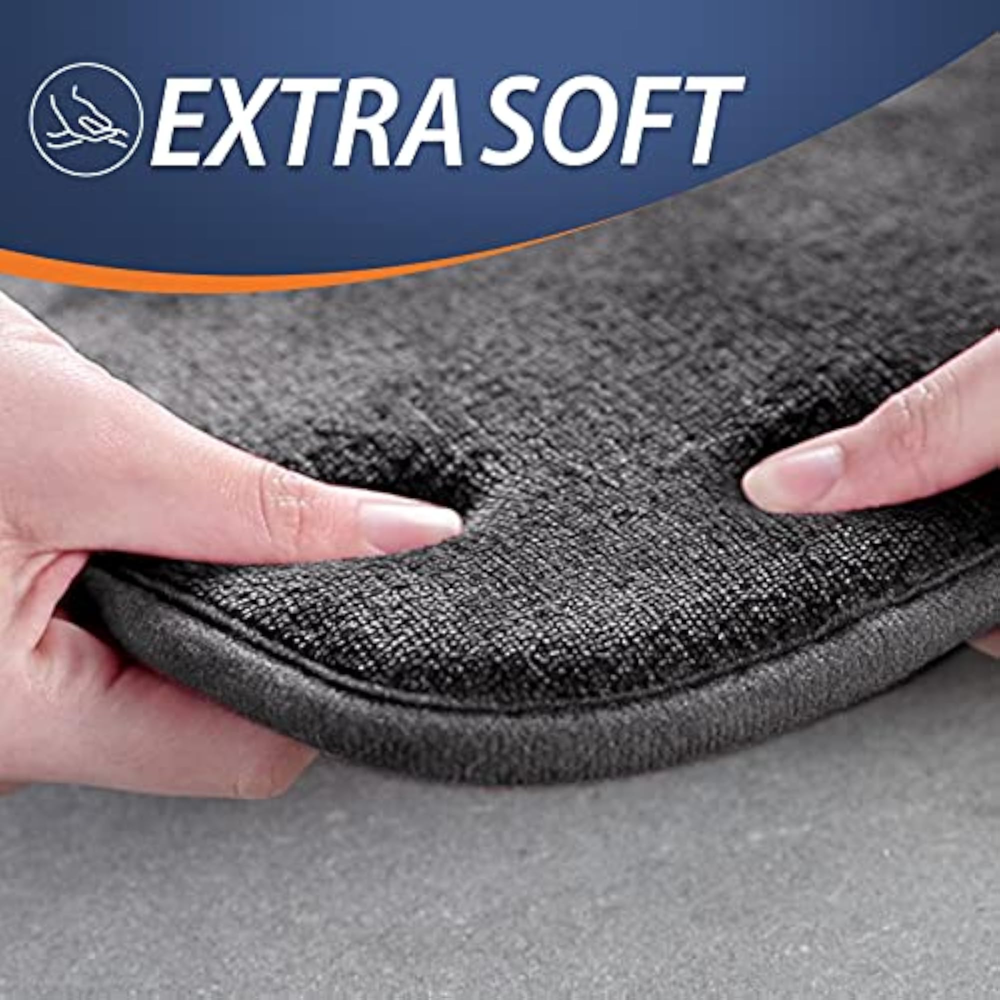 Dark Grey Memory Foam Bath Mat, Non-Slip and Absorbent