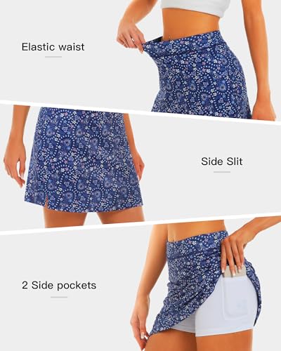 Stelle Women's Athletic Skorts 17" Golf Skirts Inner Shorts Tennis Skort with 2 Pockets Running Sports Pickleball Skirt3