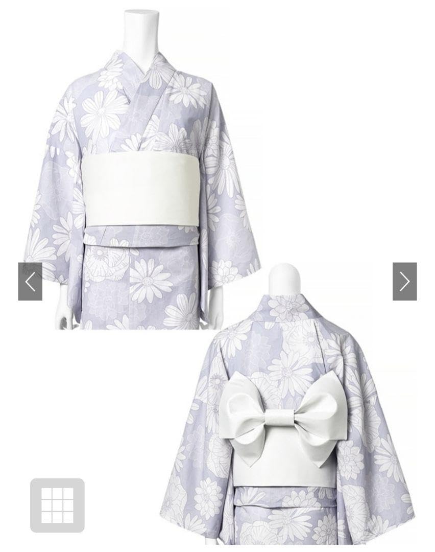 Amazon.co.jp: GRL花柄浴衣セット ブルー フリーサイズ 着丈157㎝ 袖丈