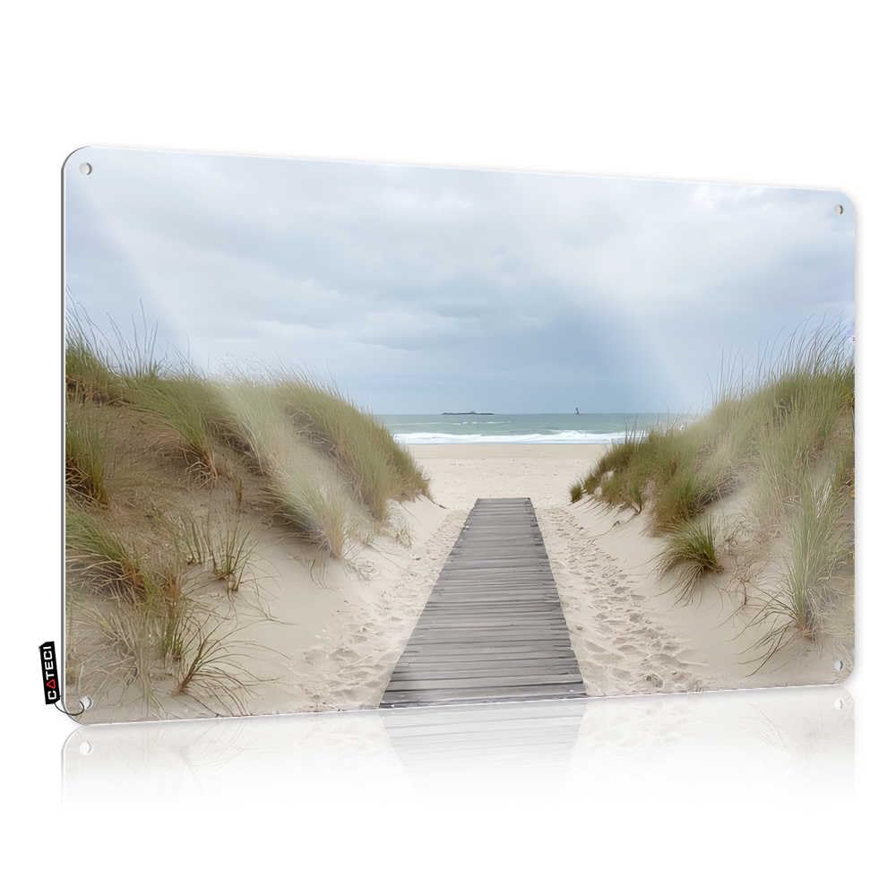 Fzfn Colour Dorm Decorations Backyard Vintage Wall Art - Path To The Beach: A Serene Coastal Scene Ideas Rustic Wall Hanging(30X40cm)